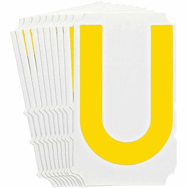 Brady Quik-Align 5110 Series Polyester 3 in Lbl Legend: U Yellow 10PK 5110P-U - main